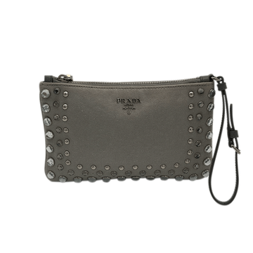 Authentic, Pre-owned Denim Prada Wristlet/Clutch Bag