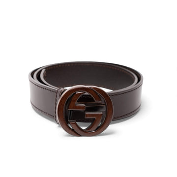 Gucci Unisex-Gürtel mit Holzmaserung und „GG“-Schnalle
