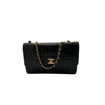 Chanel 2.55 Vintage, vertikale, gesteppte Lammleder-Flap-Tasche