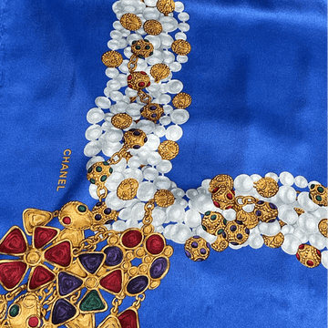 Authentic, Pre-owned Chanel Medallion Print Silk Scarf