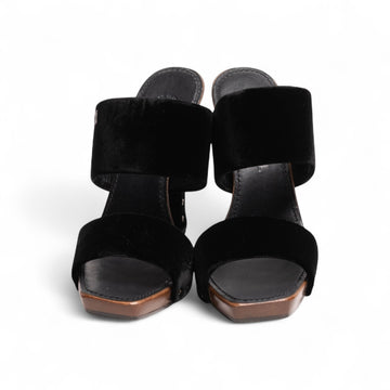 Authentic, Pre-owned Chanel Vintage Velvet Platform Sandals, 7.5 B