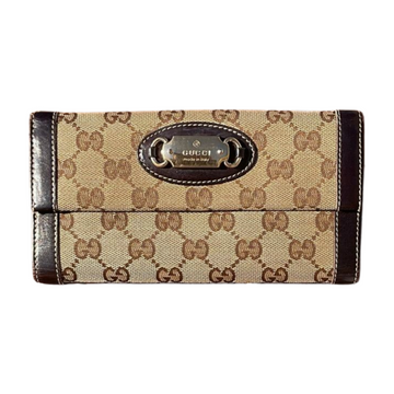 Cartera larga con monograma de Gucci, marrón