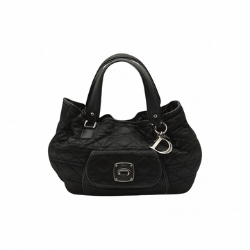 Authentic, Pre-owned Christian Dior Nylon Cannage Tote Bag, Black