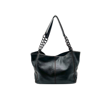 Authentic, Pre-owned Chanel Leather & Wooden Chain Handle Tote Bag