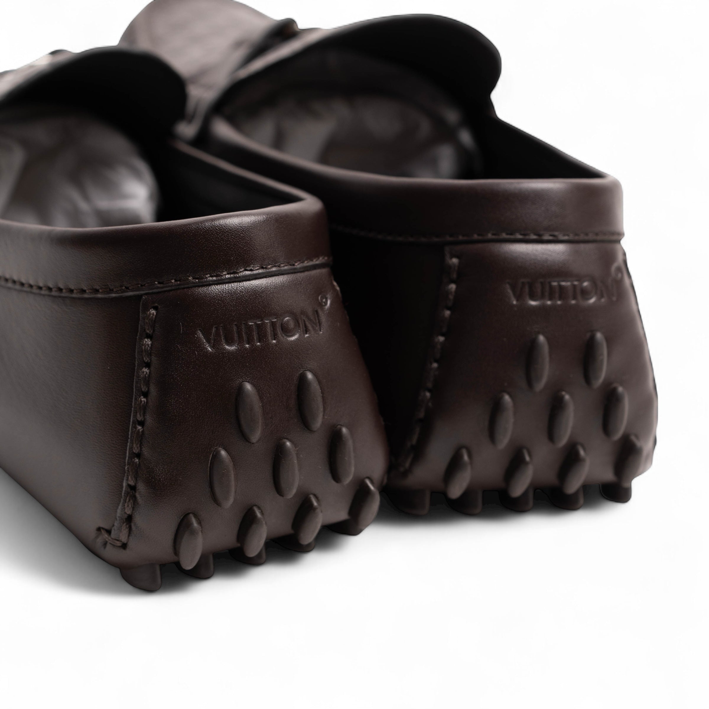 Authentic, Pre-owned, Unused Men's Louis Vuitton Silverstone Moccasins, Brown, US 9