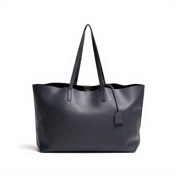 Authentic, Pre-owned Yves Saint Laurent Large East/ West Shopping Tote, Navy