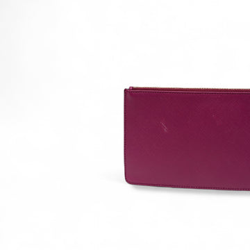 Authentic, Pre-owned Salvatore Ferragamo Leather Clutch Bag, Fuchsia
