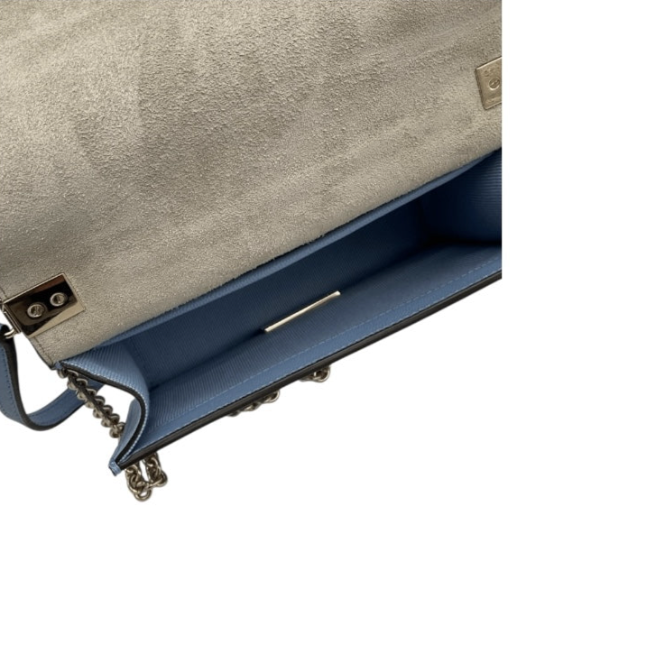Authentic, Pre-owned Furla Leather Chain Crossbody Bag, Baby Blue