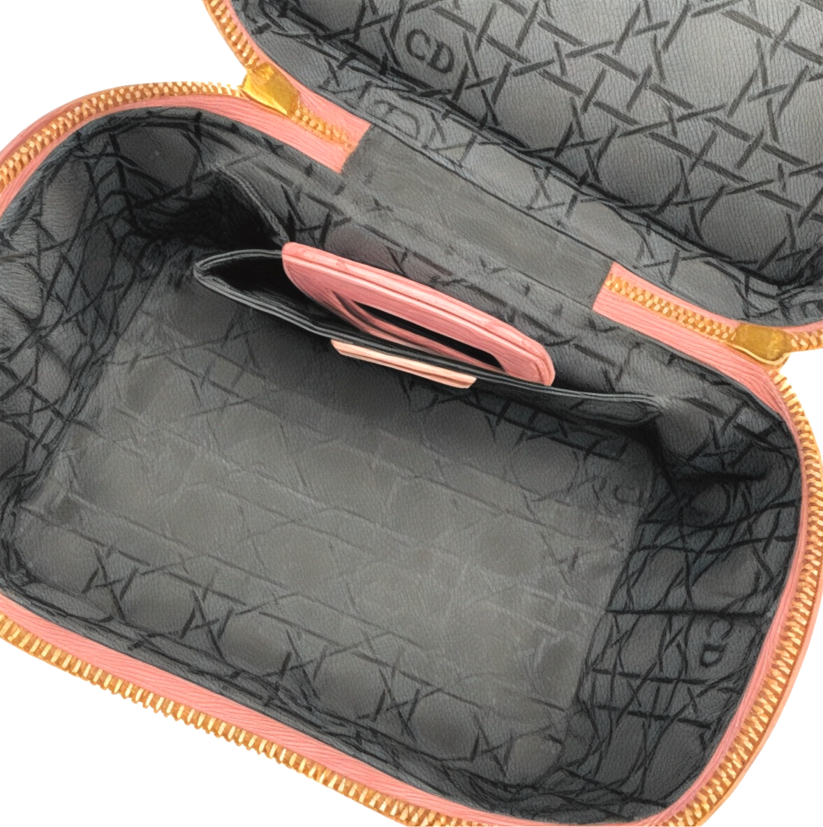 Christian Dior Vintage Lady Dior Cannage Kosmetiktasche, Rosa