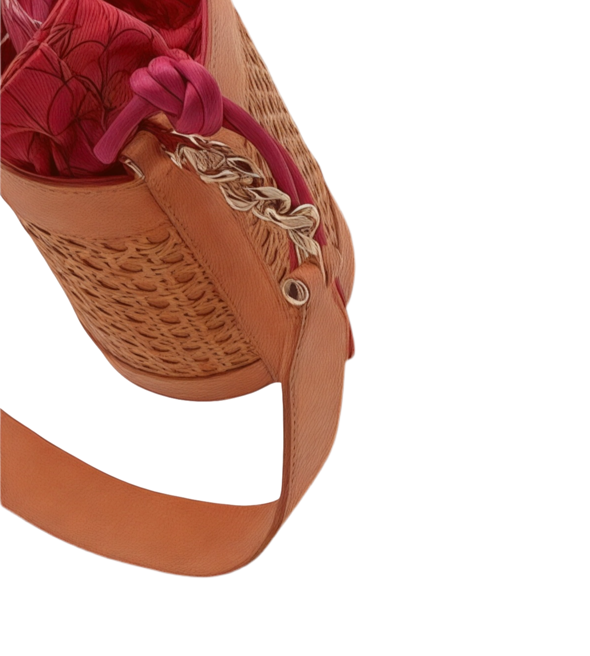 Blvgari rattan & leather Serpenti Forever Bucket Bag 