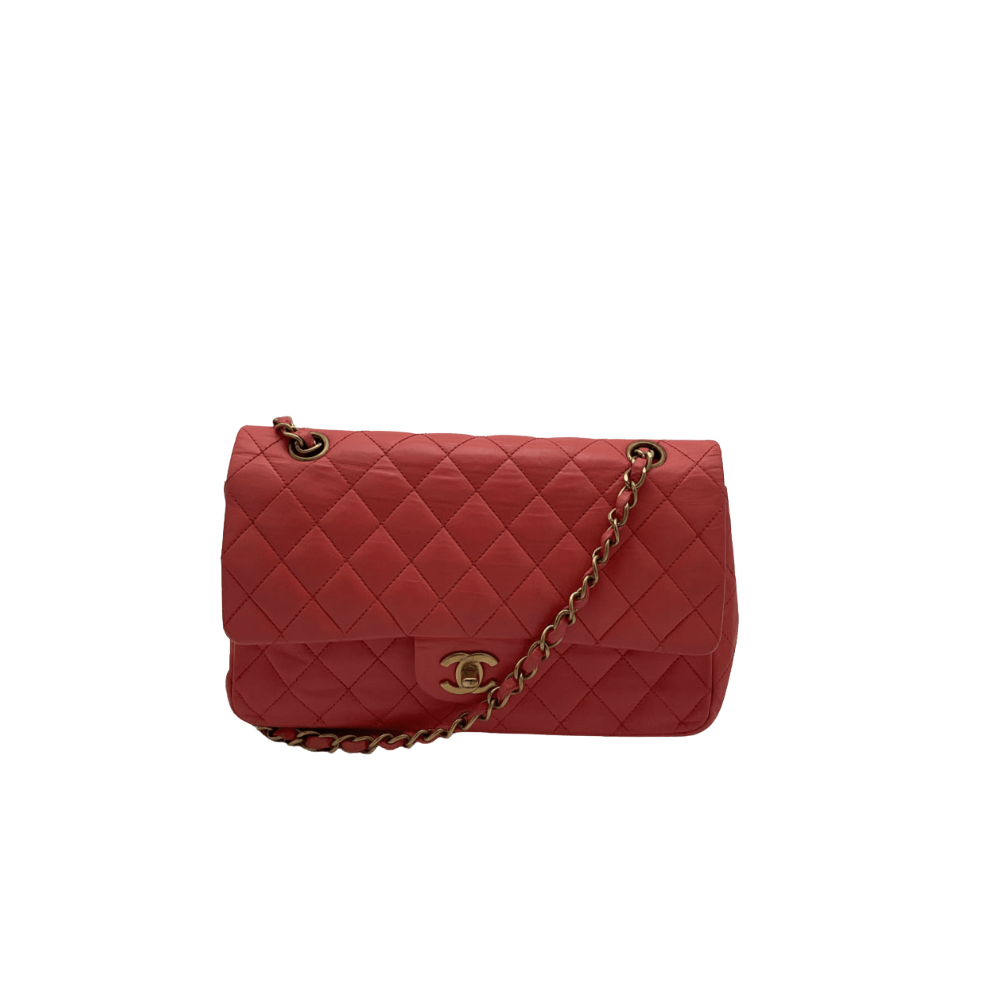 Authentic, Pre-owned Chanel Vintage Timeless Classic Medium Flap Bag, Coral