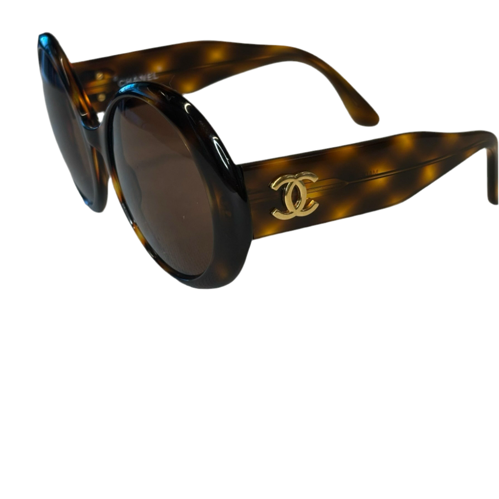Chanel Vintagel Gold Schildpatt Sonnenbrille #0014 80