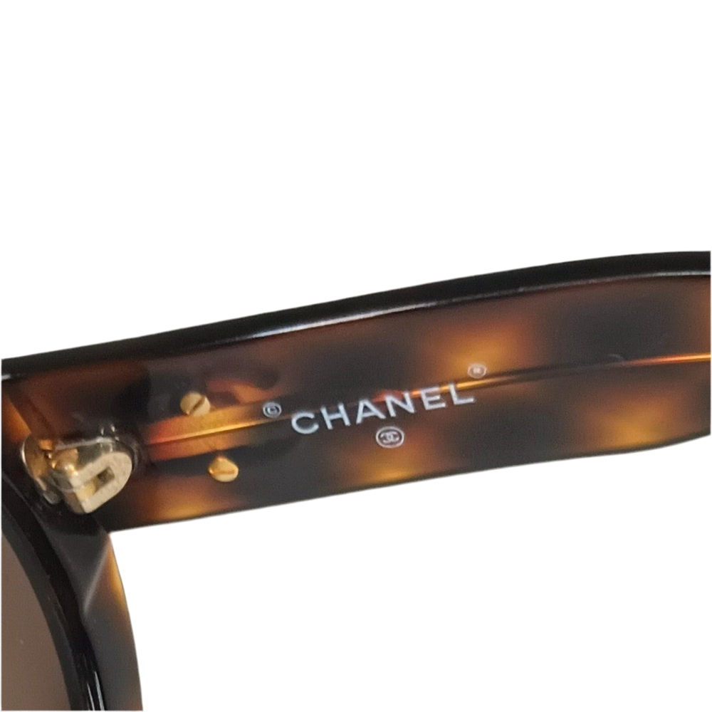 Chanel Vintagel Gold Schildpatt Sonnenbrille #0014 80