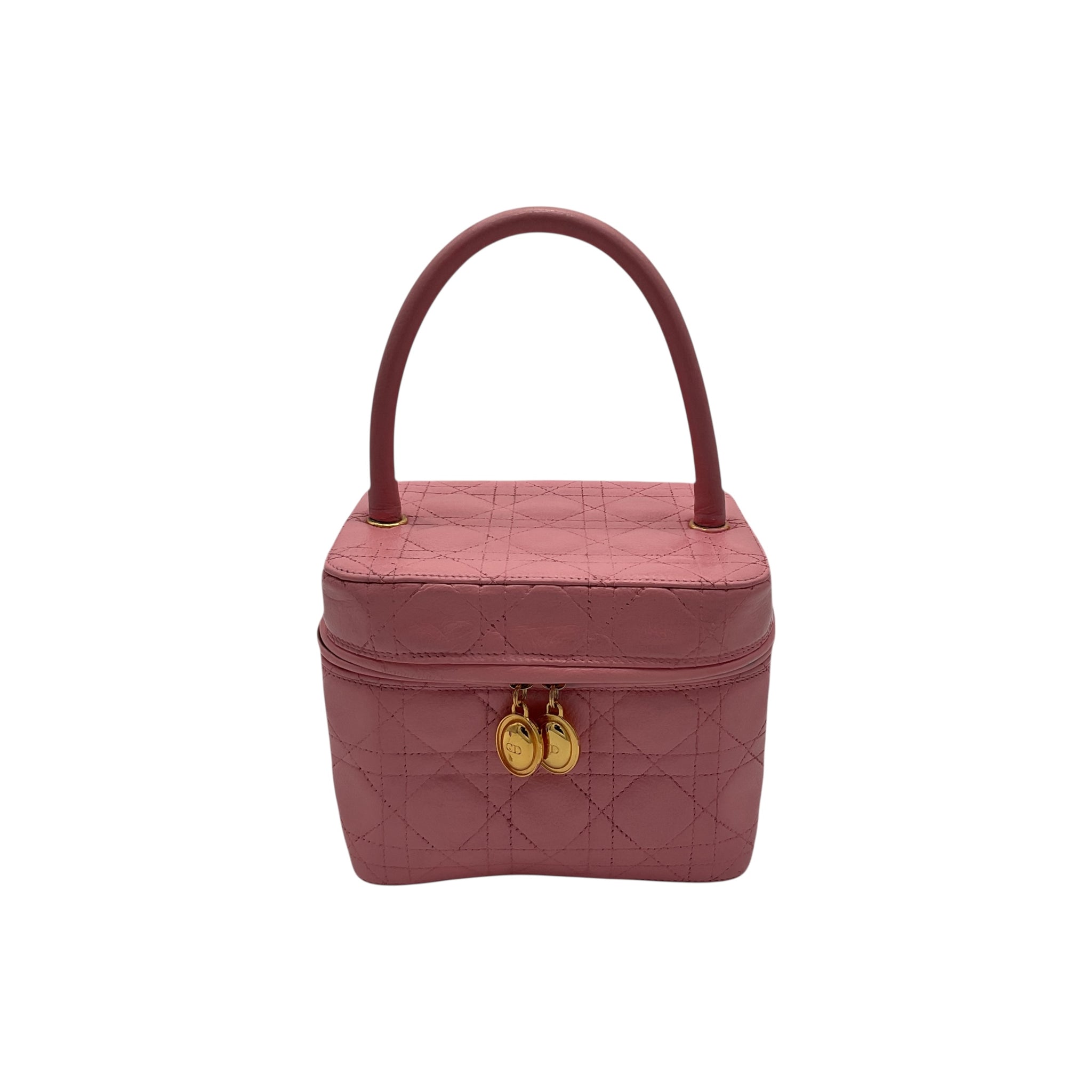Christian Dior Vintage Lady Dior Cannage Kosmetiktasche, Rosa