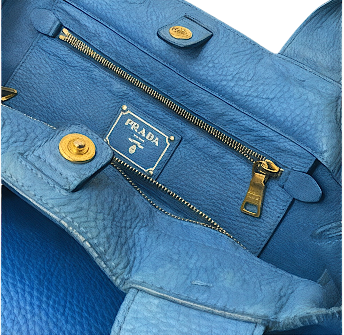 Authentic, Pre-owned Prada Vitello Daino Cobalt Tote Bag