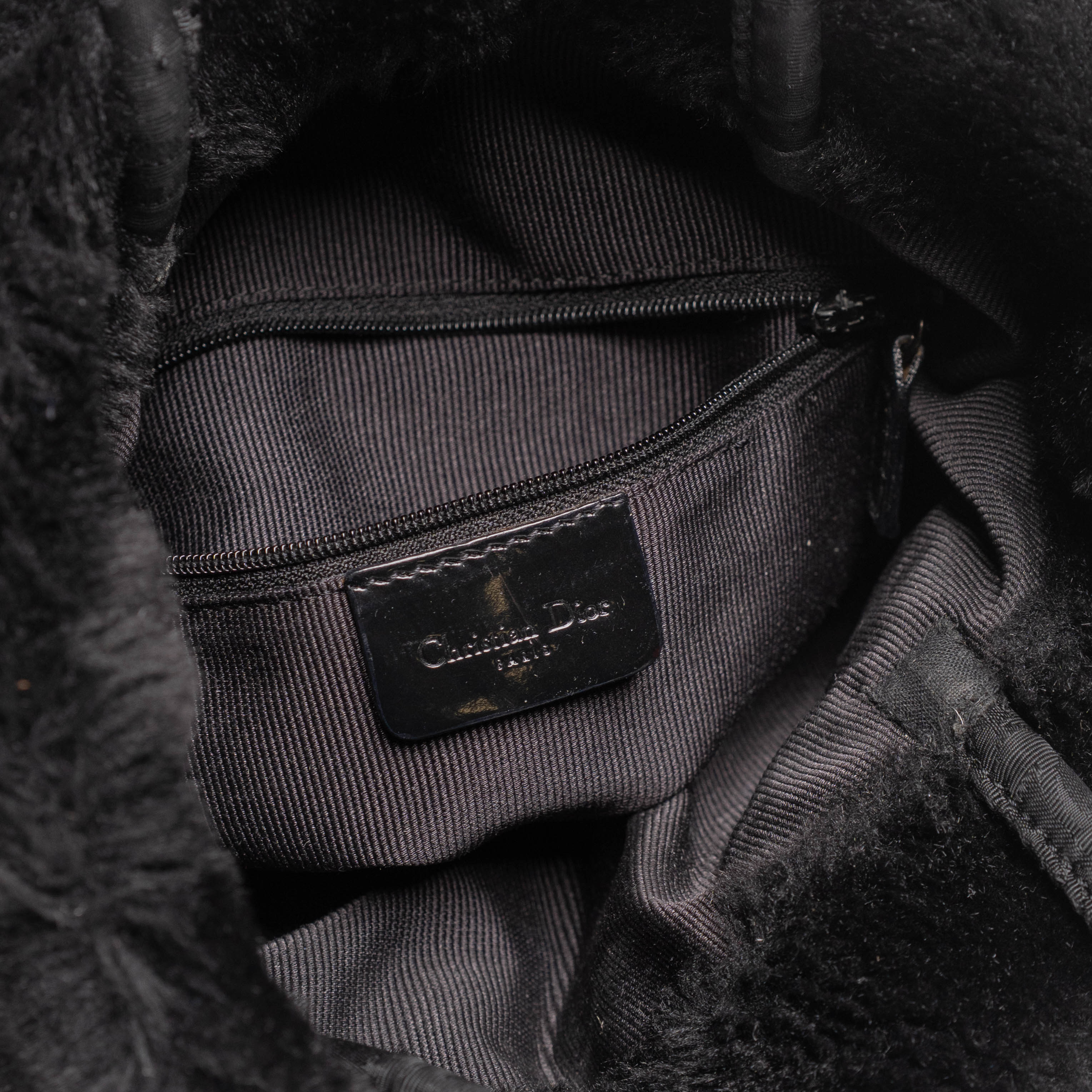 Authentic, Pre-owned Christian Dior Fur-Trimmed Bag
