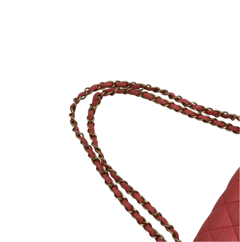 Authentic, Pre-owned Chanel Vintage Timeless Classic Medium Flap Bag, Coral
