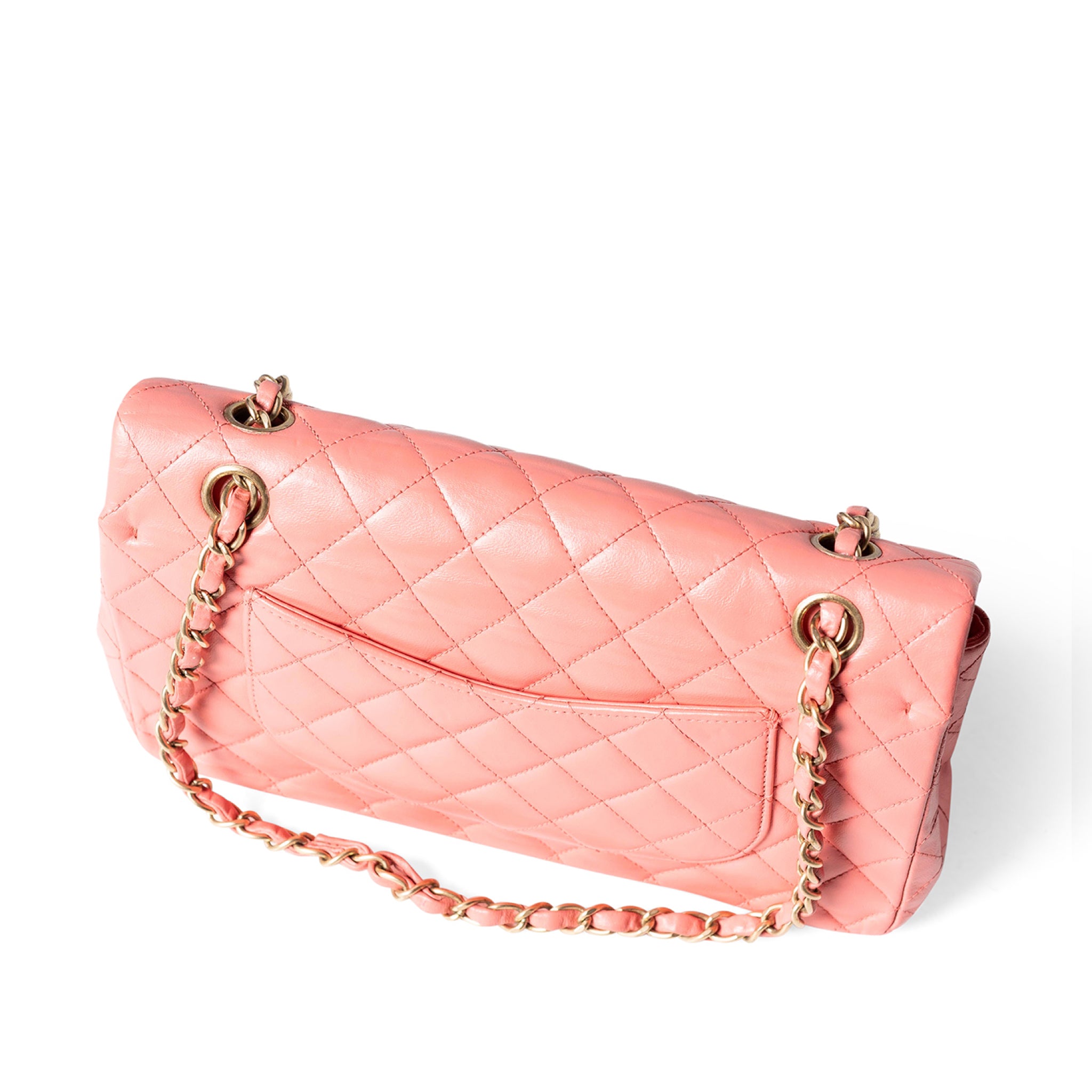 Chanel Vintage Timeless Classic Medium Flap Bag, Coral
