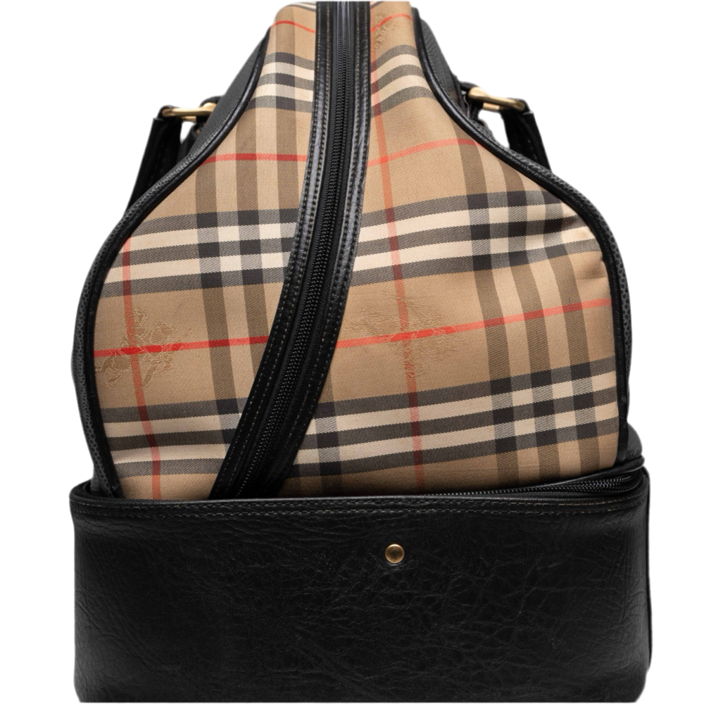 Bolso de golf/bolso de fin de semana vintage de lona y cuero de Burberry