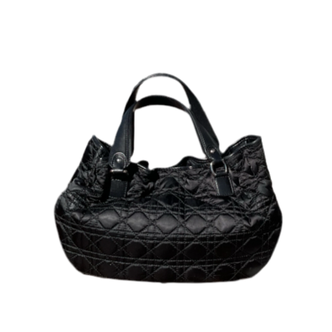 Christian Dior Bolso tote Cannage de nailon, negro