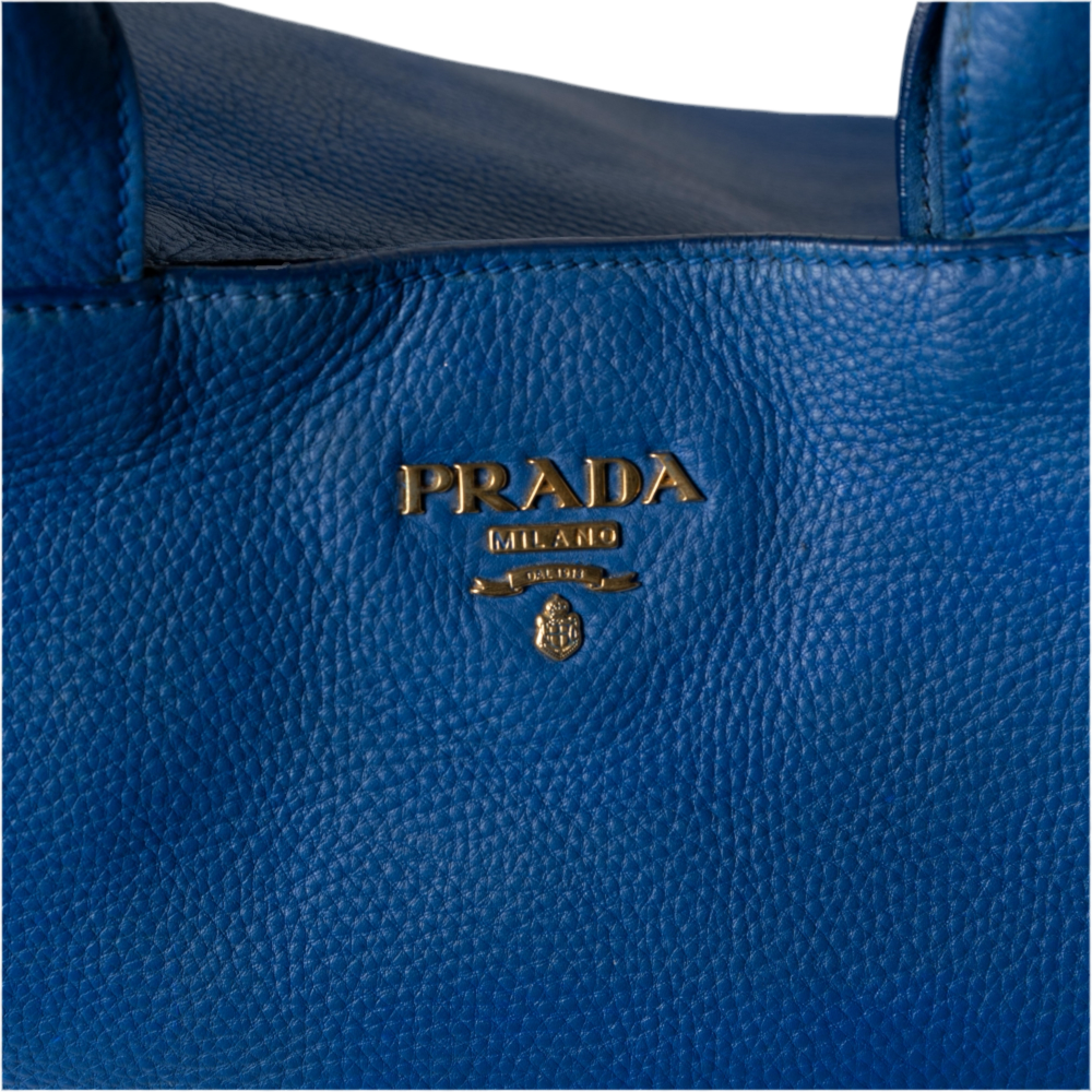 Prada Vitello Daino Cobalto Bolsa de tela
