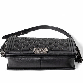 Chanel Medium Boy Bag with Grommets, Black