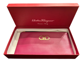 Salvatore Ferragamo Leather Clutch Bag, Fuchsia