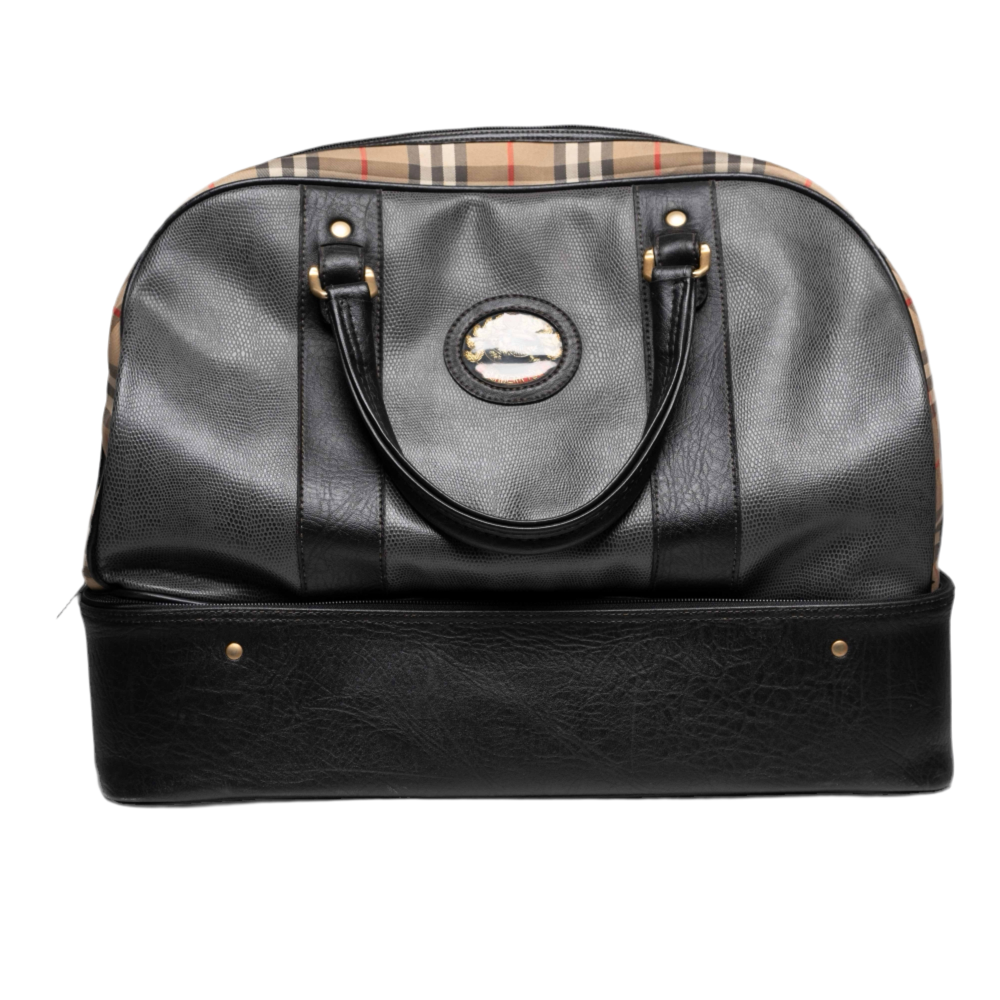 Bolso de golf/bolso de fin de semana vintage de lona y cuero de Burberry