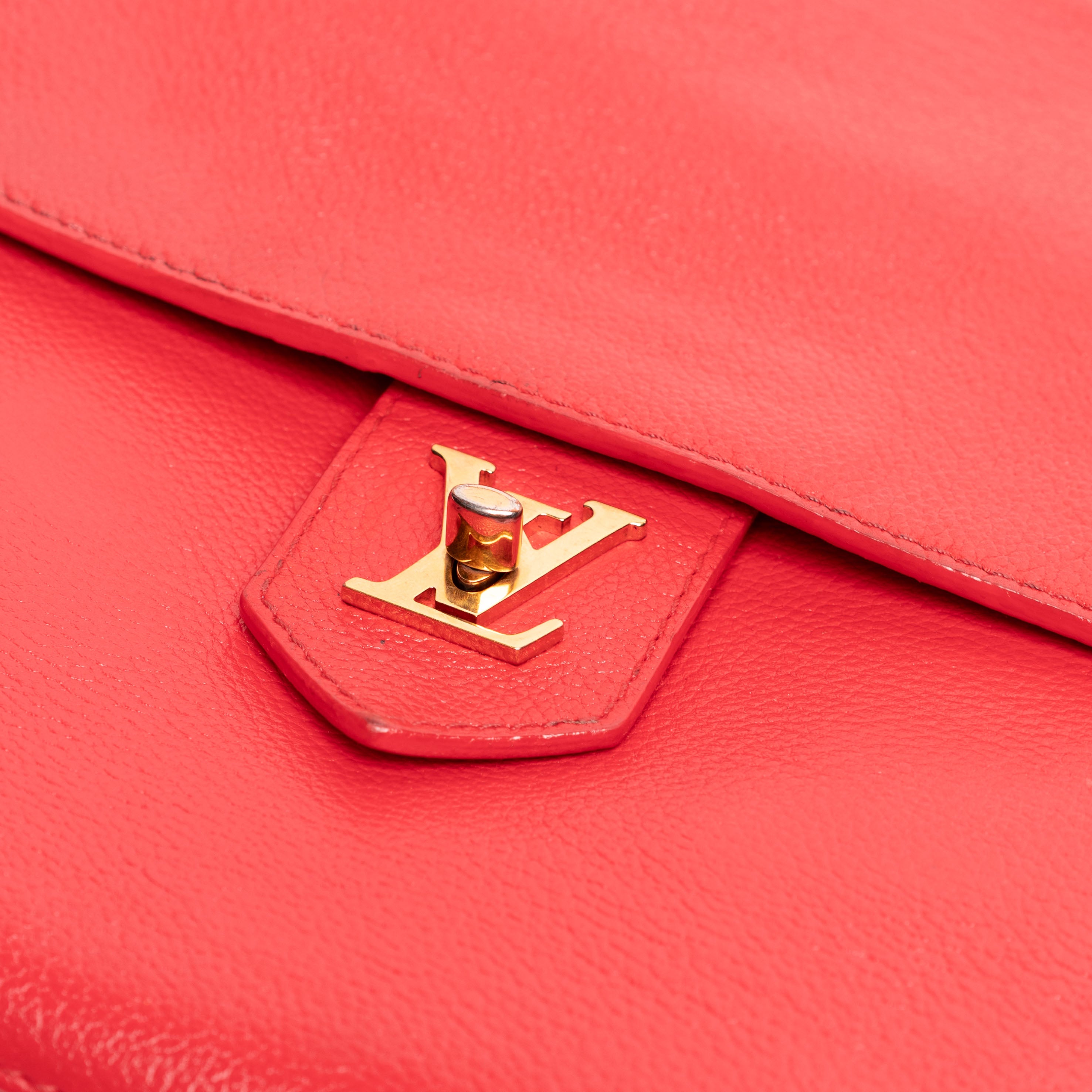 Authentic, Pre-owned Louis Vuitton Lockme Taurillon Bag, Red