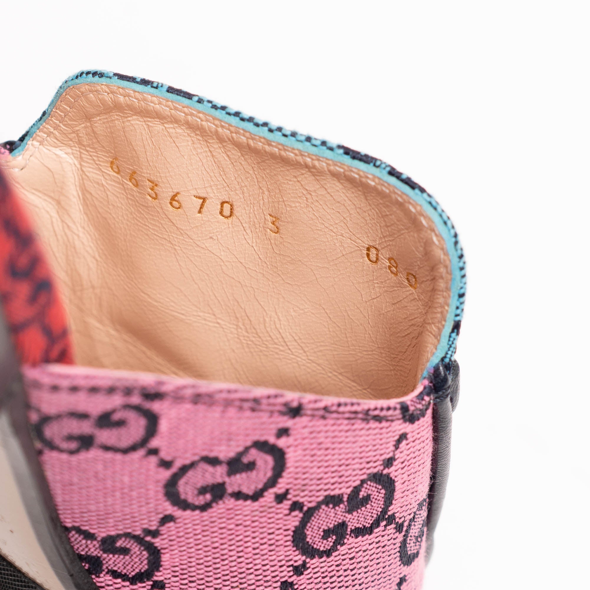 Authentic, Pre-owned Gucci Multi-colored Monogram Princetown Mules,  IT 38