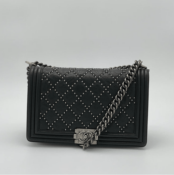 Chanel Medium Boy Bag with Grommets, Black