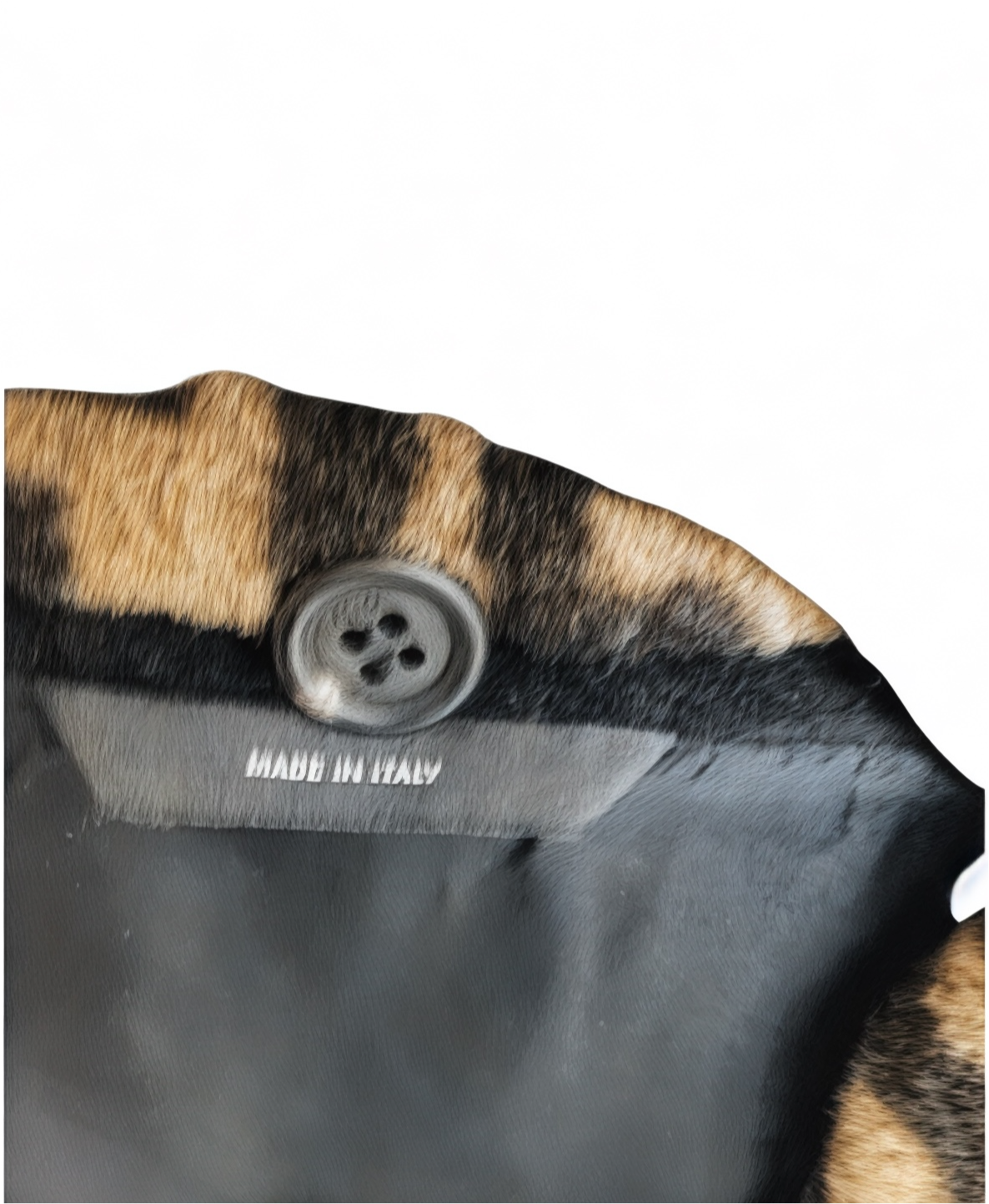 Abrigo bomber de lana Fendi para hombre con cuello de piel de oveja y logotipo, talla IT 52