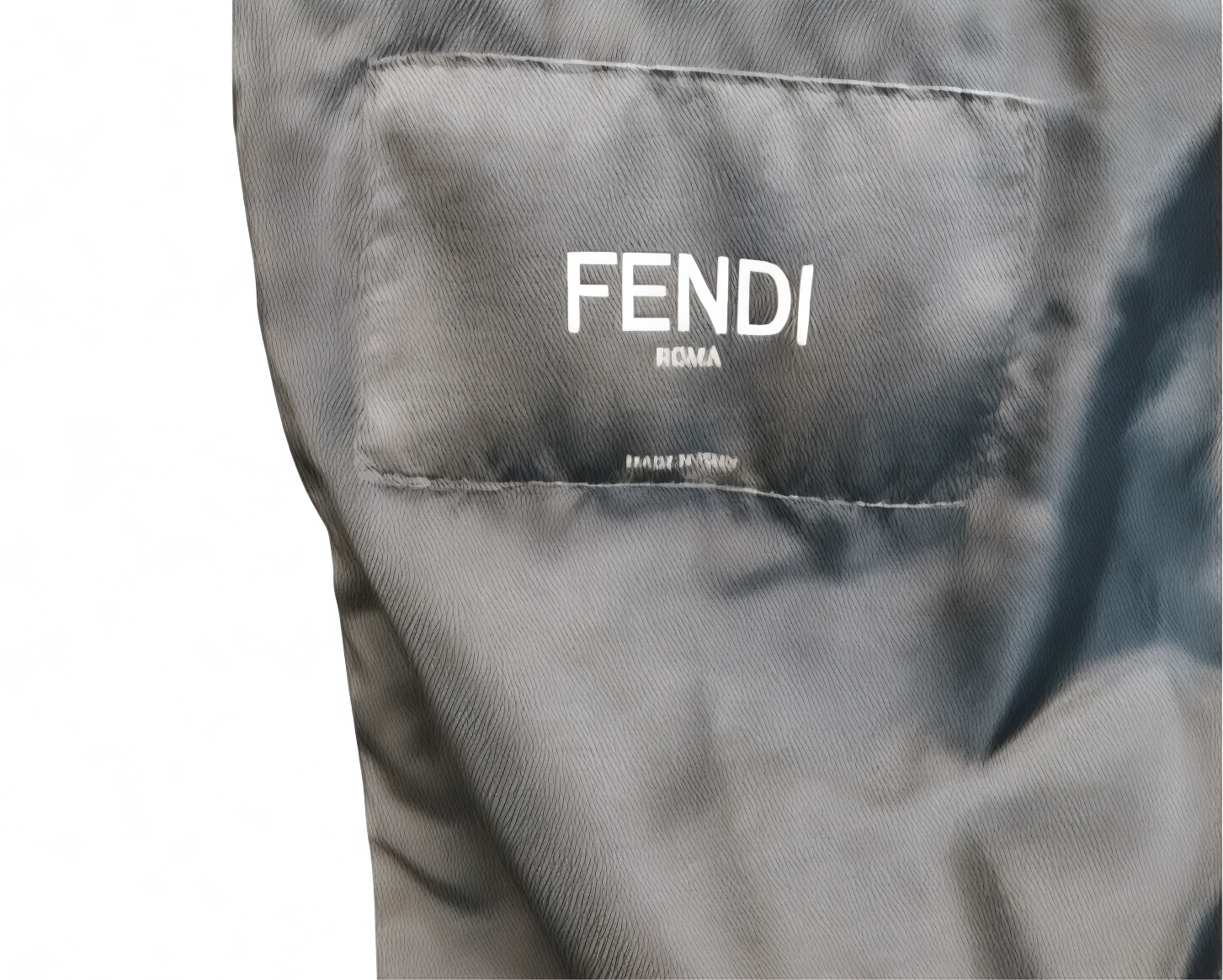 Abrigo bomber de lana Fendi para hombre con cuello de piel de oveja y logotipo, talla IT 52