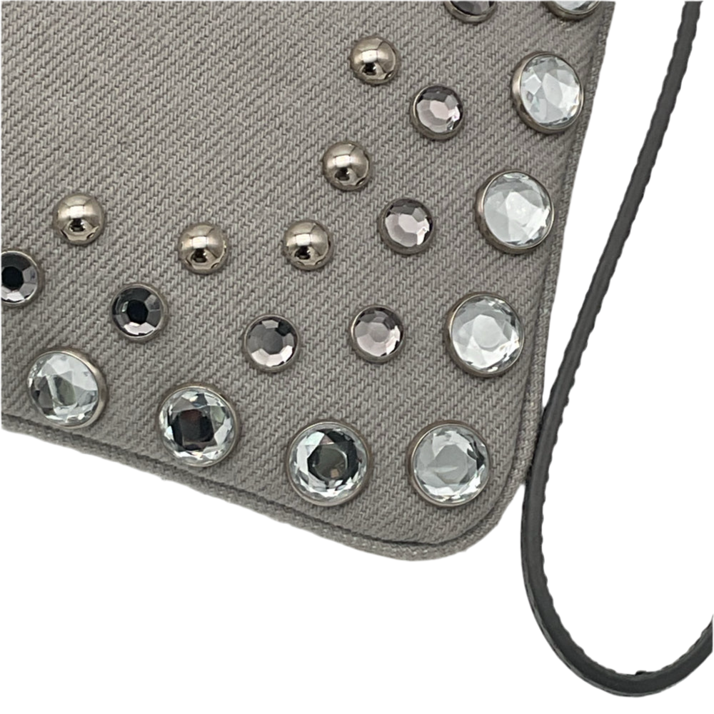 Authentic, Pre-owned Denim Prada Wristlet/Clutch Bag