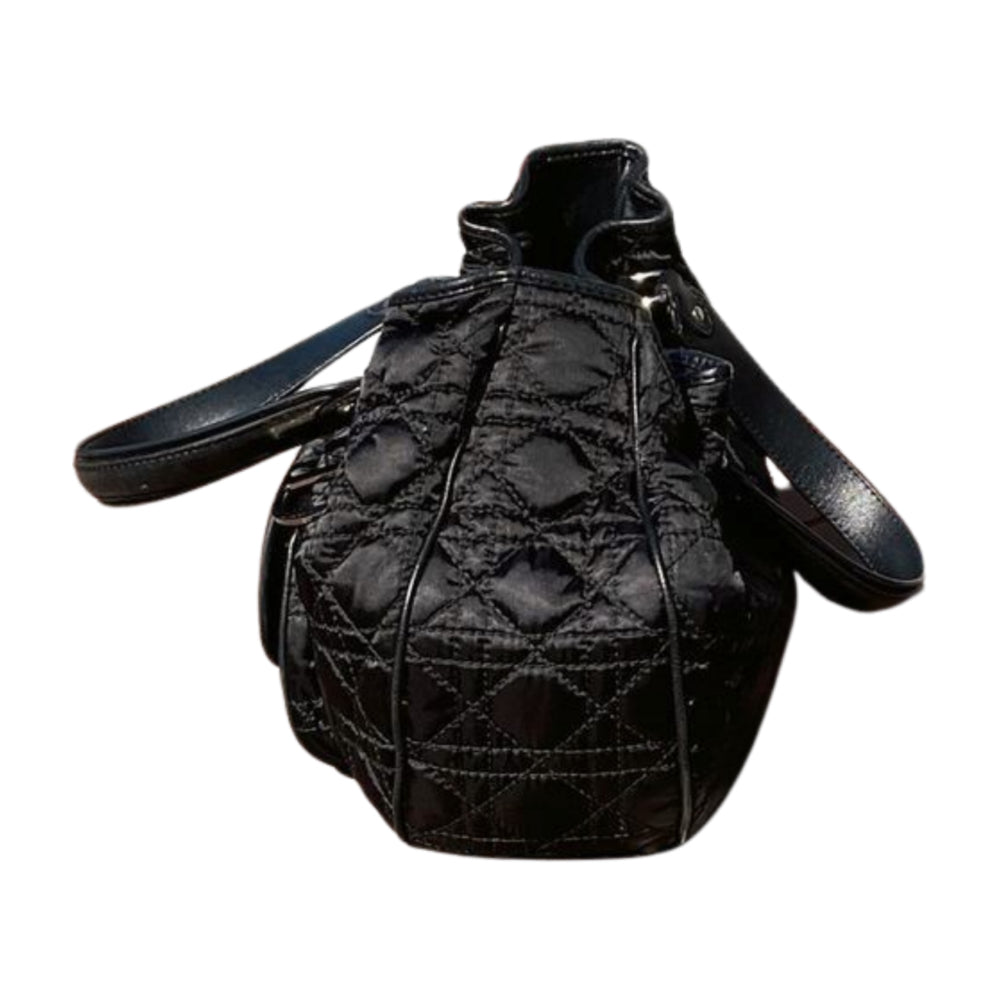 Christian Dior Bolso tote Cannage de nailon, negro