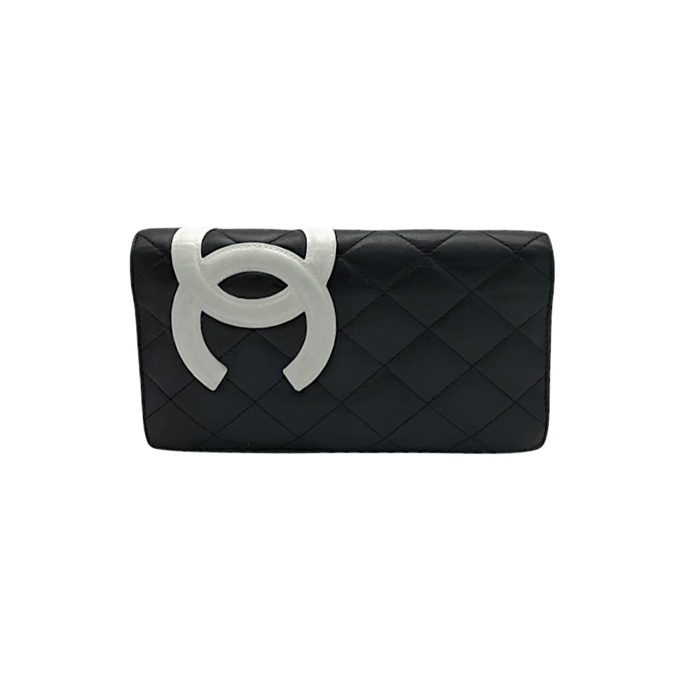 Chanel Cambon Yen Geldbörse, Schwarz