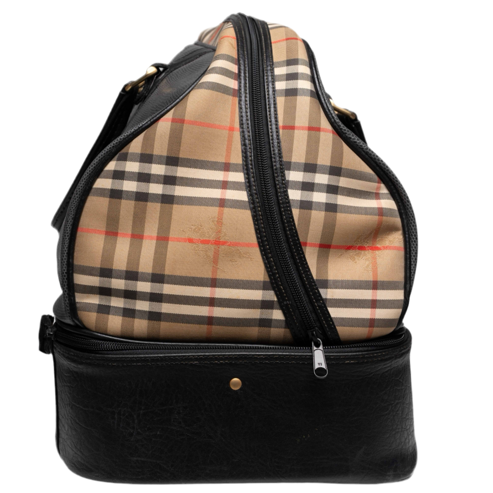 Bolso de golf/bolso de fin de semana vintage de lona y cuero de Burberry