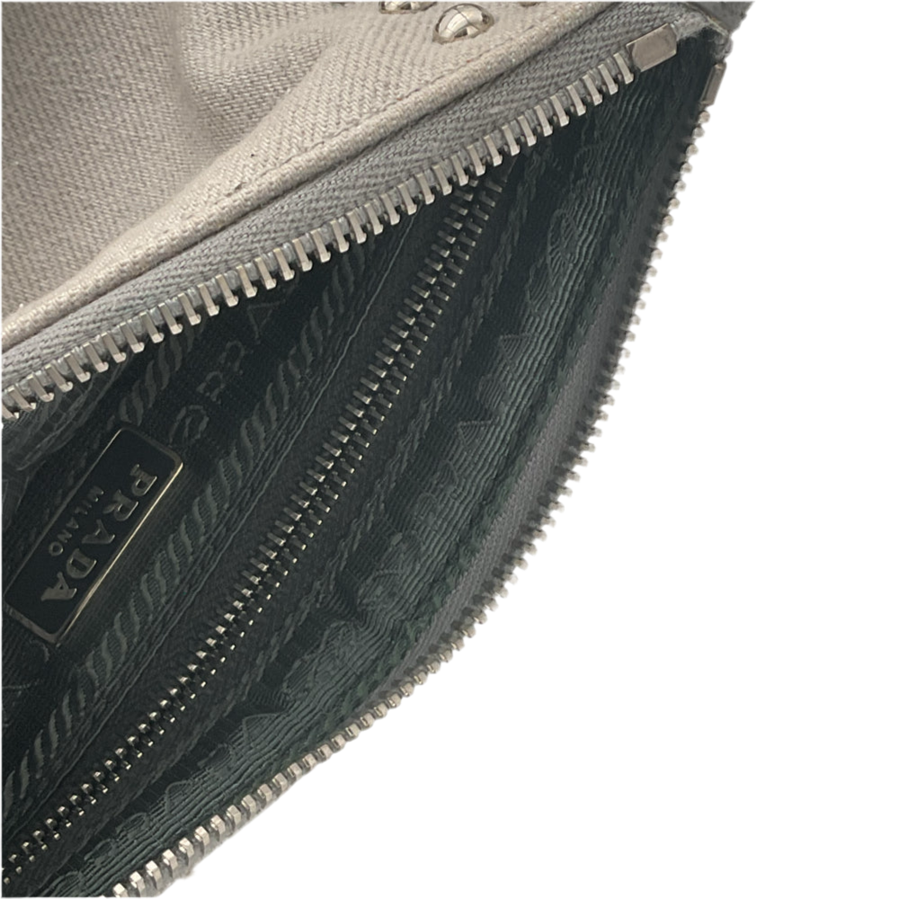 Authentic, Pre-owned Denim Prada Wristlet/Clutch Bag