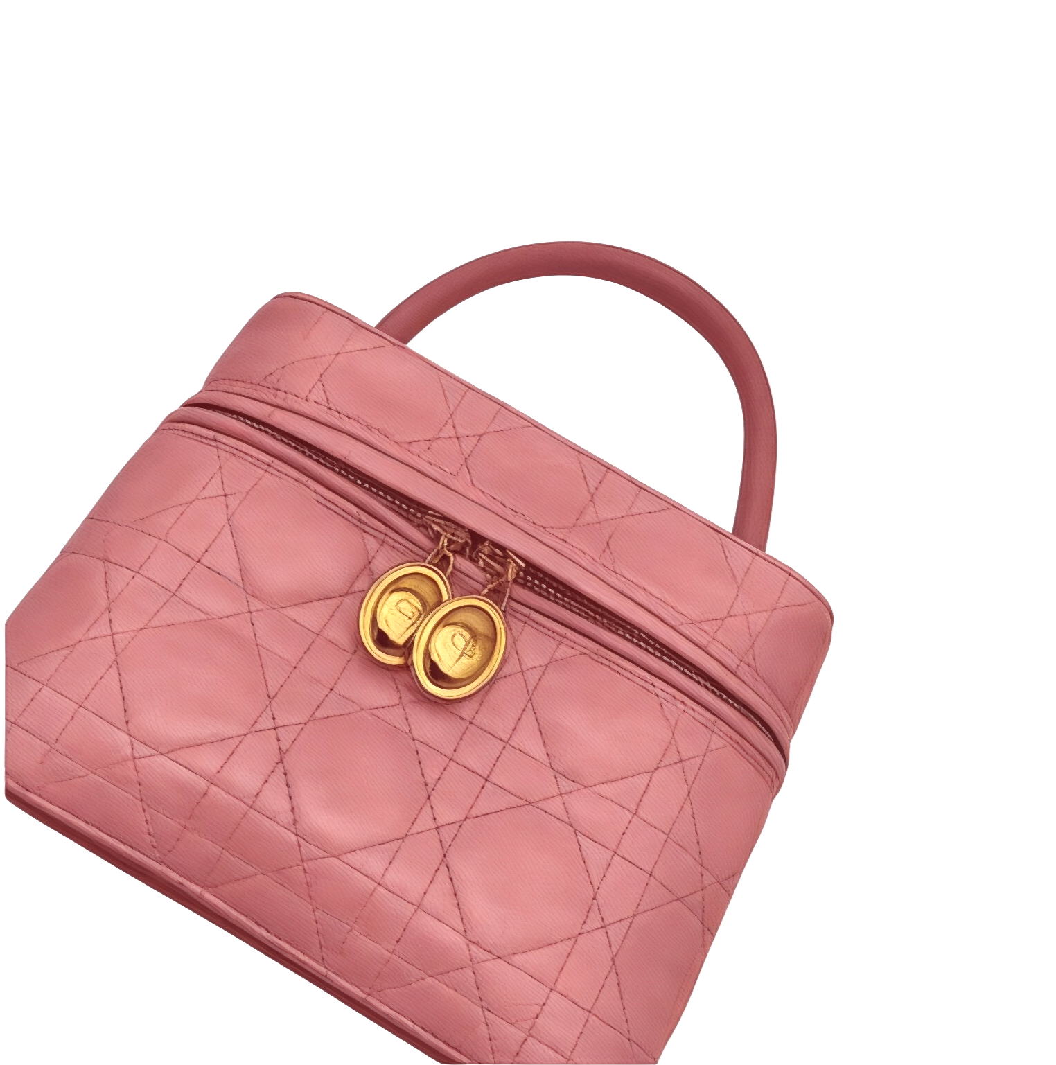 Christian Dior Vintage Lady Dior Cannage Kosmetiktasche, Rosa