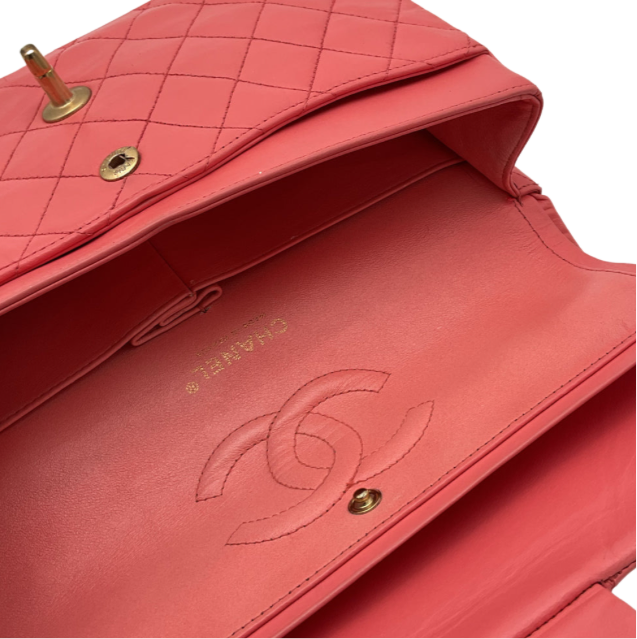 Authentic, Pre-owned Chanel Vintage Timeless Classic Medium Flap Bag, Coral