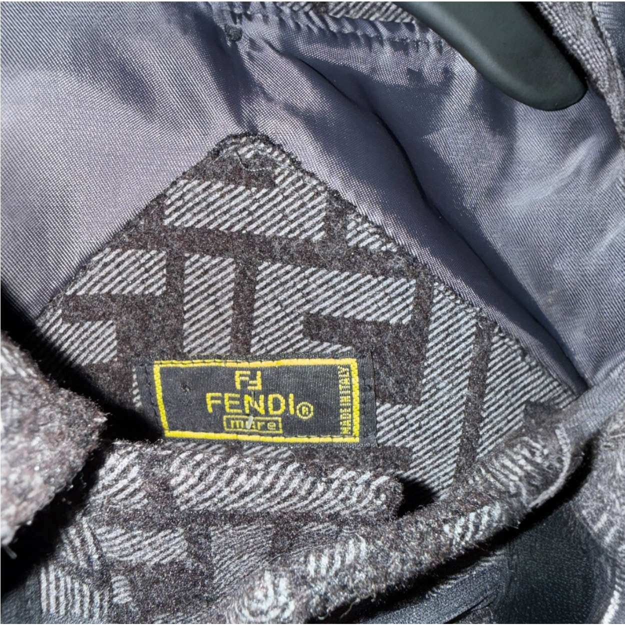 Fendi Vintage Monogram Print Wool Coat