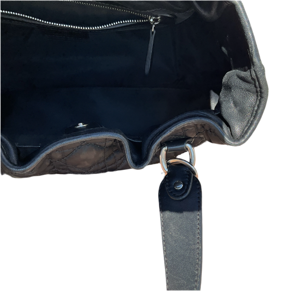 Christian Dior Bolso tote Cannage de nailon, negro