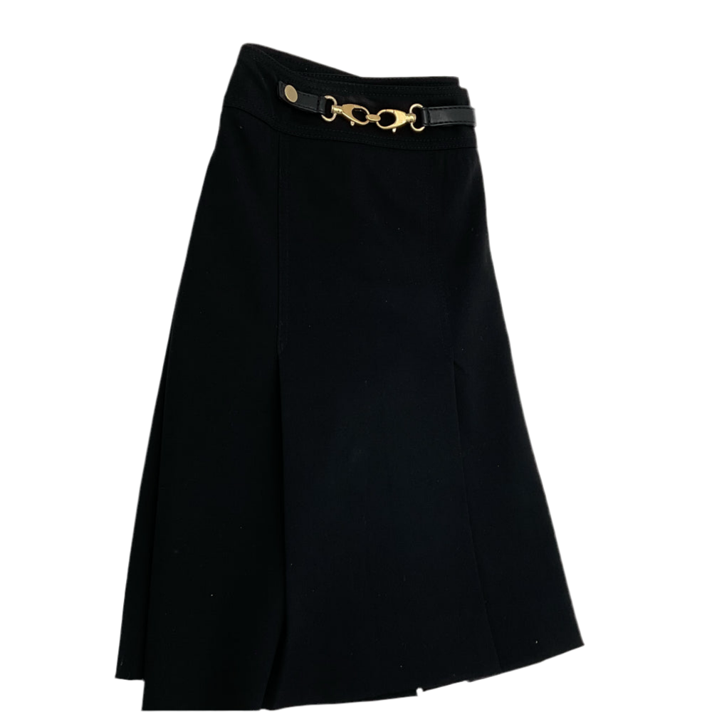 Gucci Pleated Mini Skirt, Black Size  42