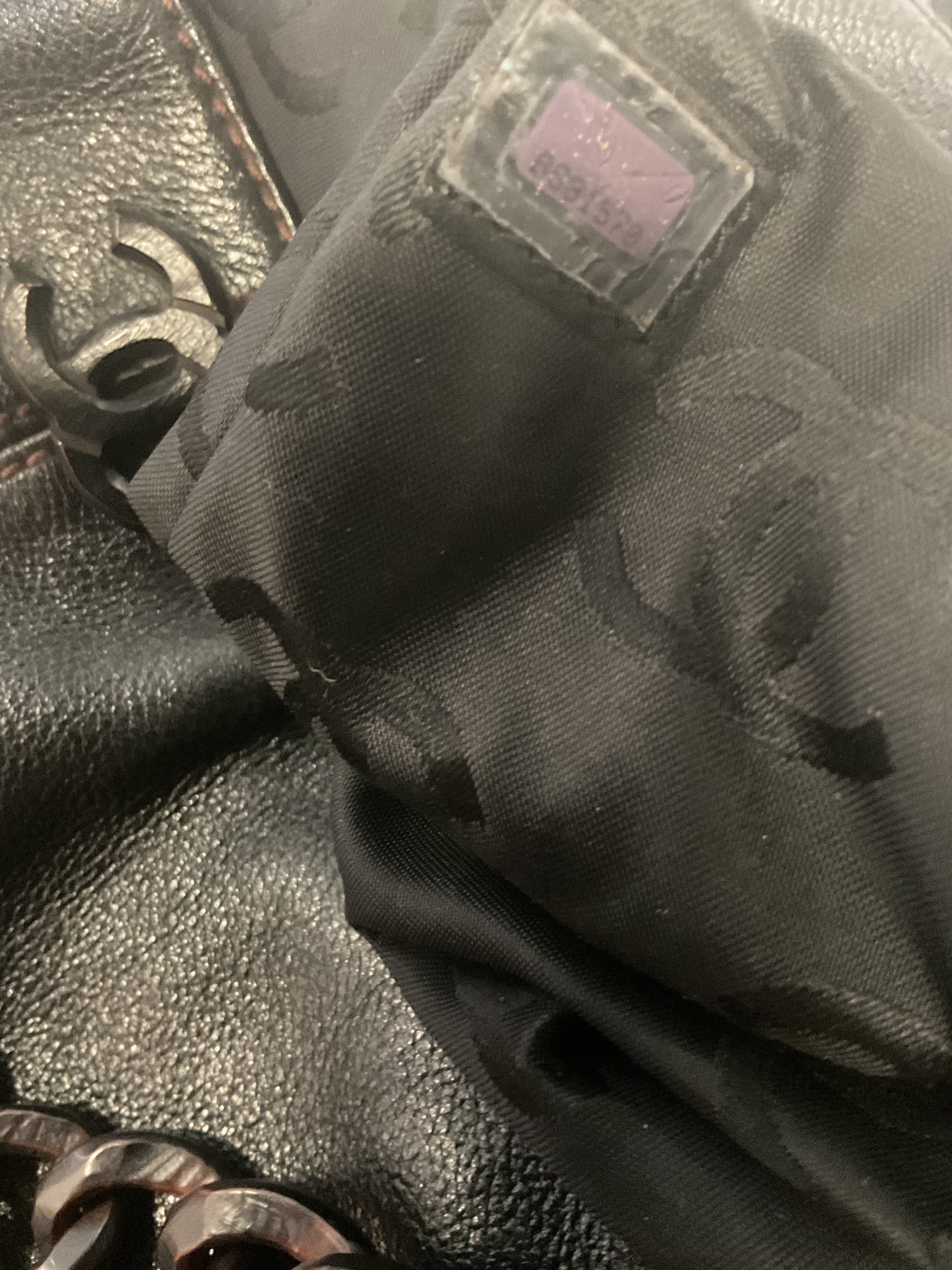 Chanel Tote Bag aus Leder und Holz mit Kettengriff