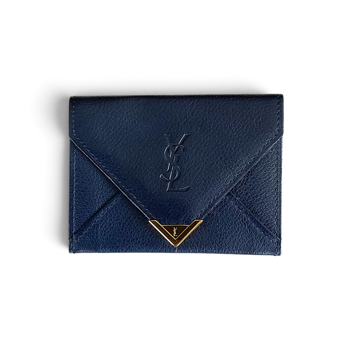Yves Saint Laurent Vintage (YSL) Card Case, Navy
