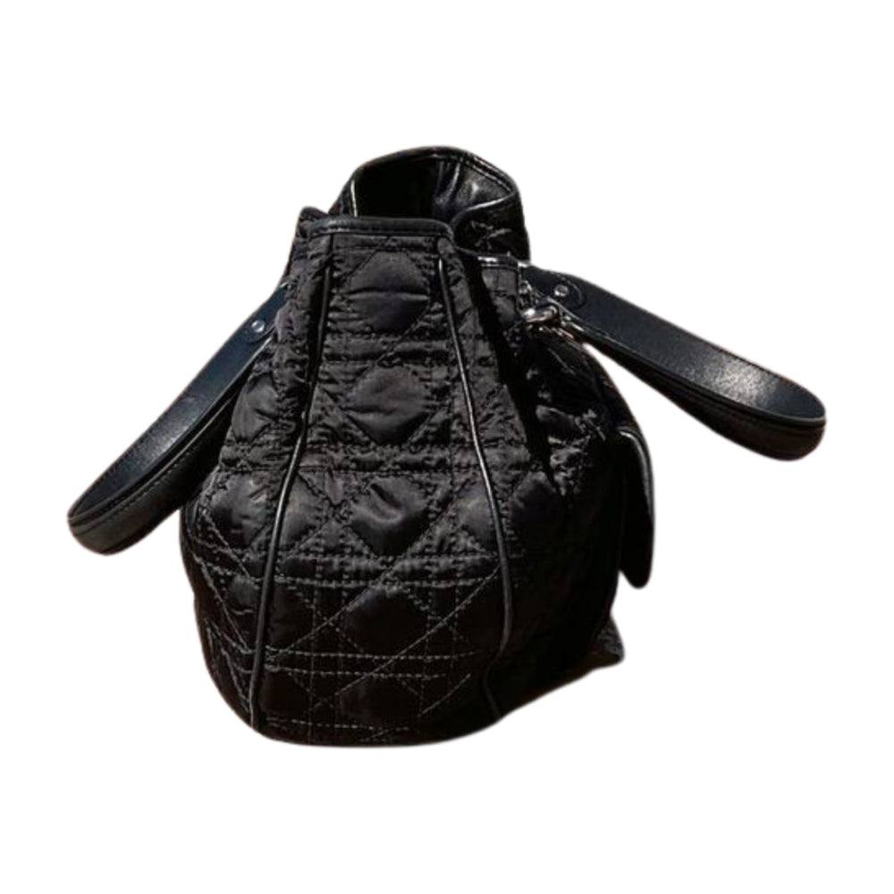 Christian Dior Bolso tote Cannage de nailon, negro
