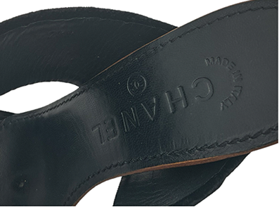 Sandalias de plataforma de terciopelo vintage de Chanel, talla 7.5 de EE. UU.