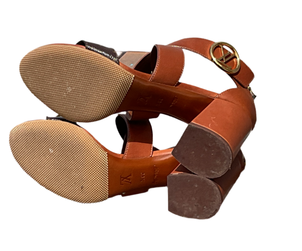 Sandalias Louis Vuitton Horizon en color coñac/marrón, talla EU 39