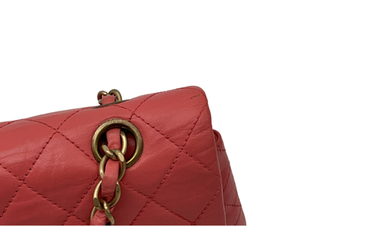 Authentic, Pre-owned Chanel Vintage Timeless Classic Medium Flap Bag, Coral
