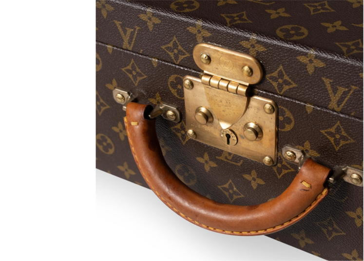 Maletín baúl del presidente vintage de Louis Vuitton, estuche